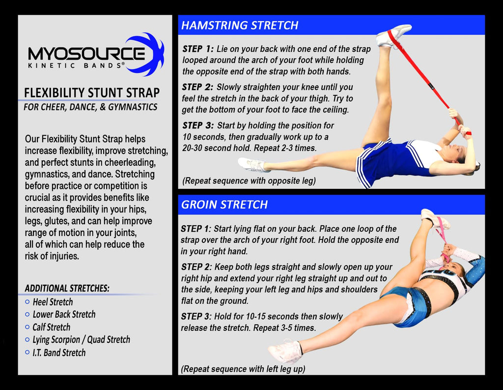 Myosource Kinetic Bands Cheerleading Stunt Strap, Teal