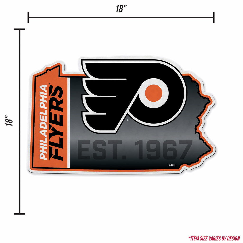 Rico Industries Nhl Philadelphia Flyers State Shape Shape Cut Pennant - Home And Living Room D  Cor - Soft Felt Ez To Hang