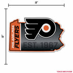Rico Industries Nhl Philadelphia Flyers State Shape Shape Cut Pennant - Home And Living Room D  Cor - Soft Felt Ez To Hang