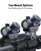 MidTen 2MOA Red Dot Sight, 1x25mm Reflex Sight Waterproof & Shockproof & Fog-Proof Red Dot Scope with 1 inch Riser Mount, Grey