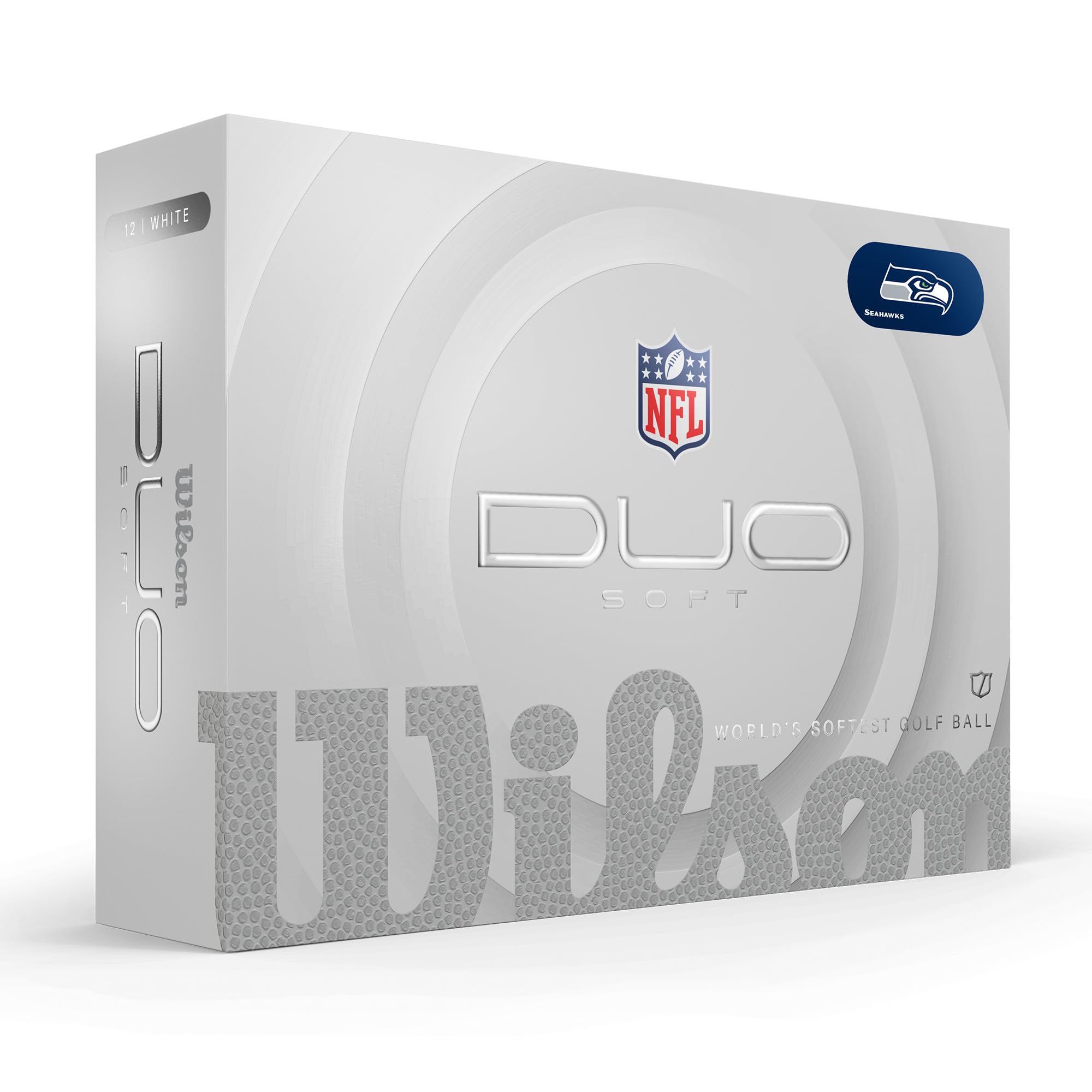 Wilson 2025 Duo Soft Nfl Golf Ball - 12 Balls, White, Seattle Seahawks