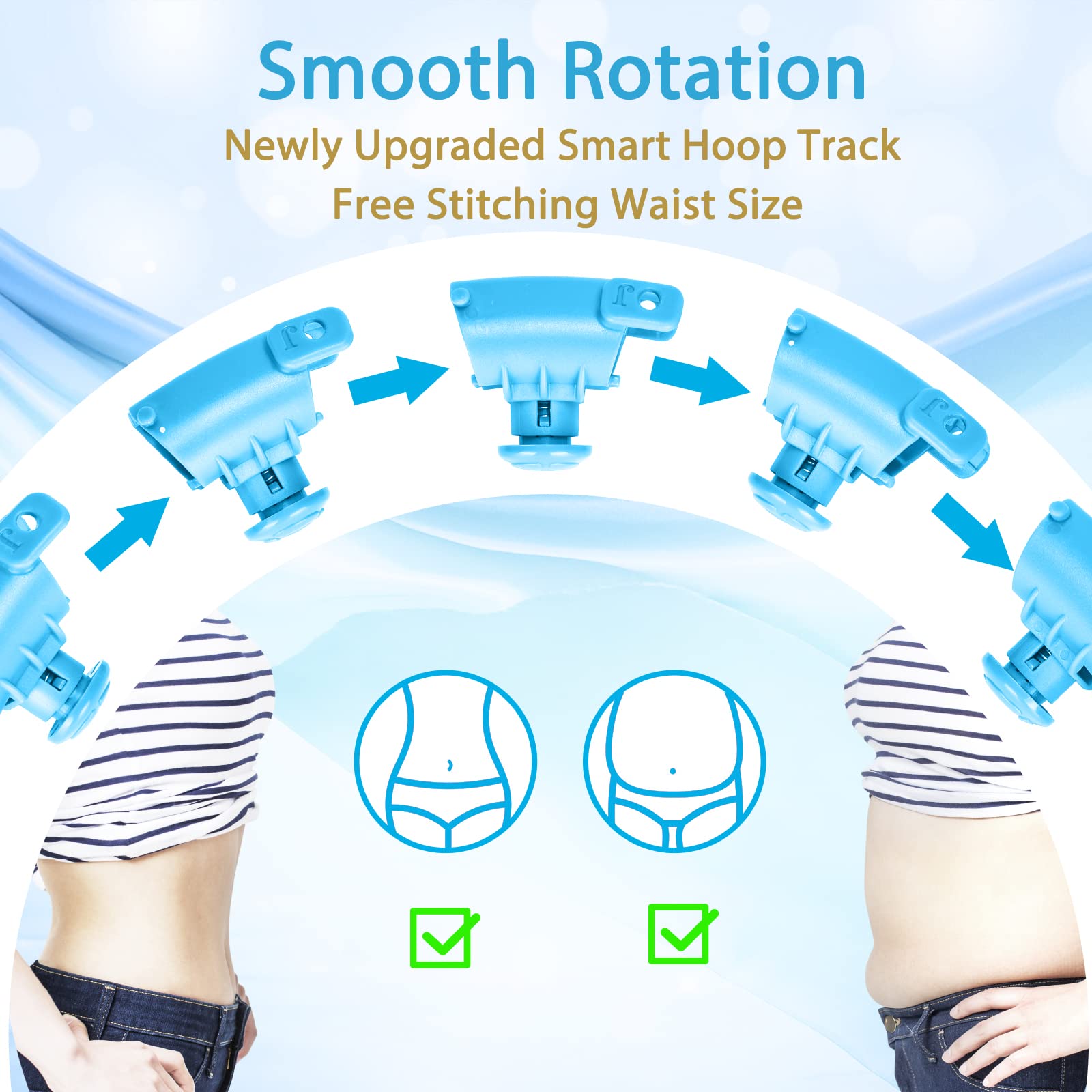 Ourstarry 32 Knots Weighted Hula Circle Fit Workout Equipment Plus Size, Infinity Hoola Fitness Massage For Women, Smart Waist E