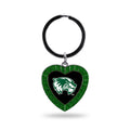 Rico Industries Ncaa Utah Valley Wolverines Ncaa Rhinestone Heart Colored Keychain, Green, 3-Inches In Length