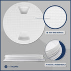 Five Oceans 4'' Boat Hatch, Marine Access Hatch, Round Inspection Deck Plate Hatch With Detachable Cover, Non-Skid, Uv Resistant