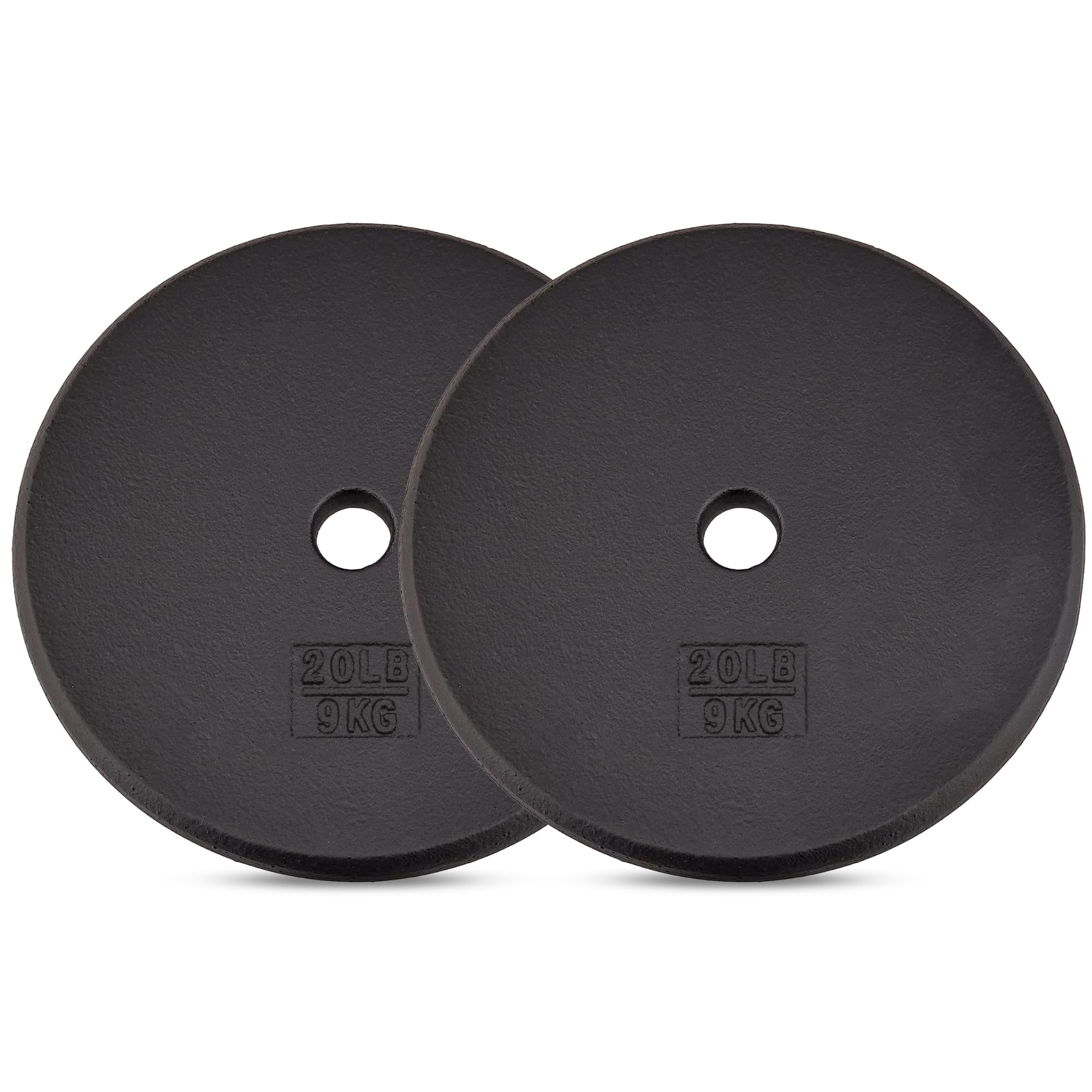 Yes4All Standard 1 Inch Cast Iron Weight Plate - Ideal For Strength Training - 20Lb - Pair