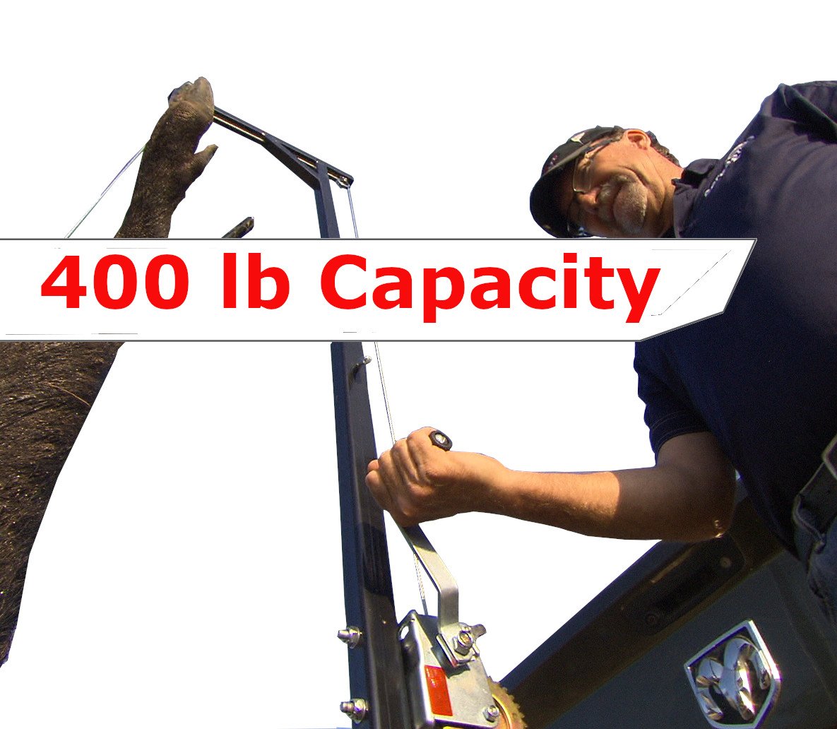 Hme Truck Hitch Game Hunting Hoist - Complete Kit (Includes Winch/Gambrel For Skinning Or Cleaning Game) | 400 Lb Capacity
