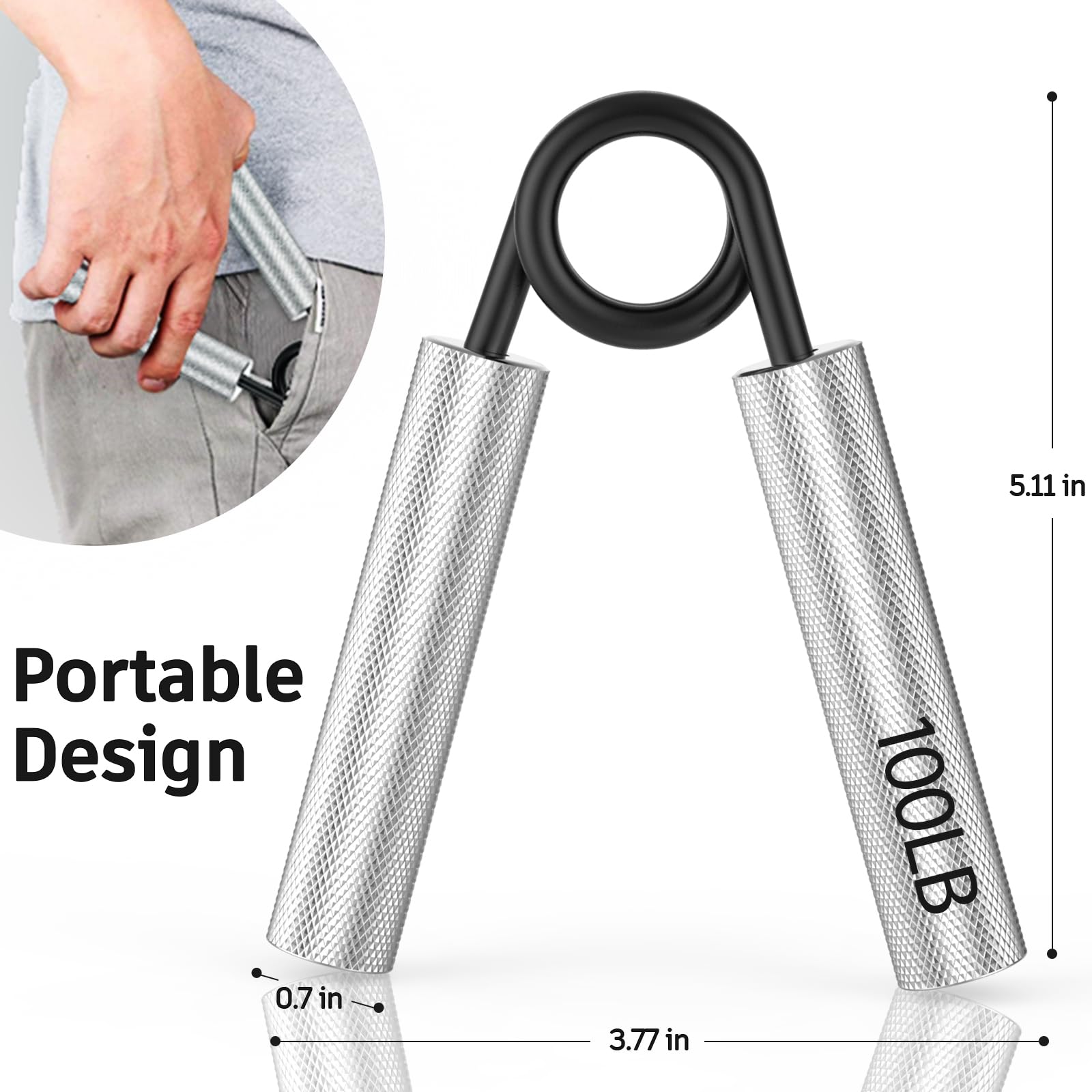 Zeagus Grip Strength Trainer 7 Pack,50Lb-350Lb Metal Hand Grip Strengthener,Non-Slip Heavy-Duty Forearm Exerciser,Hand Gripper F