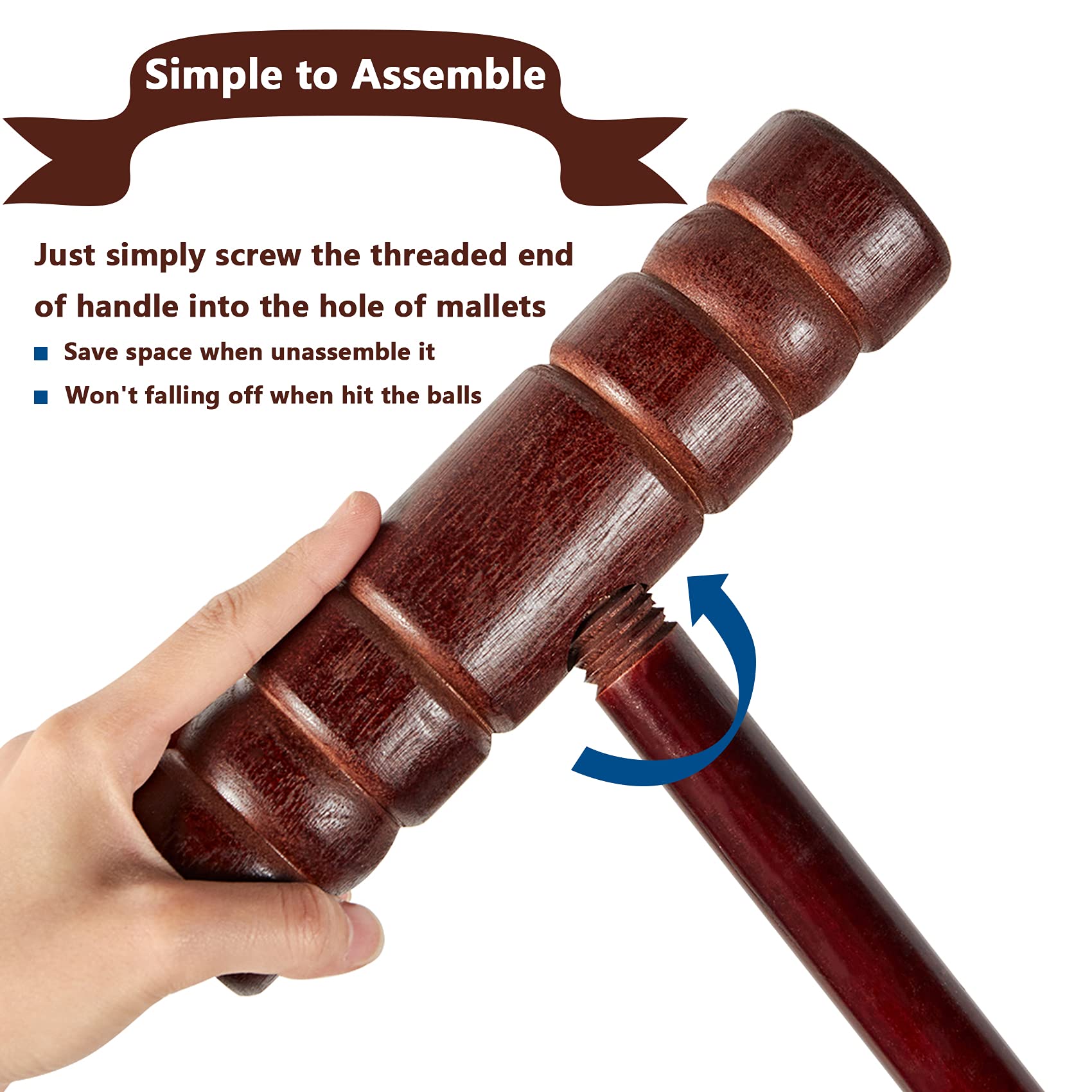 Speedarmis Croquet Set For Adults - 8 Players Croquette Set With 35In Deluxe, 32In Regulation Size Rubber Wood Mallets, Colored
