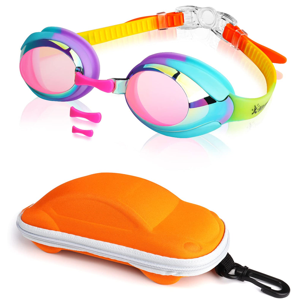 Kids Swim Goggles Swimming Goggles For Toddler Children Girls Boys Youth, Anti-Fog Waterproof Uv Protection Clear Vision Mirror 