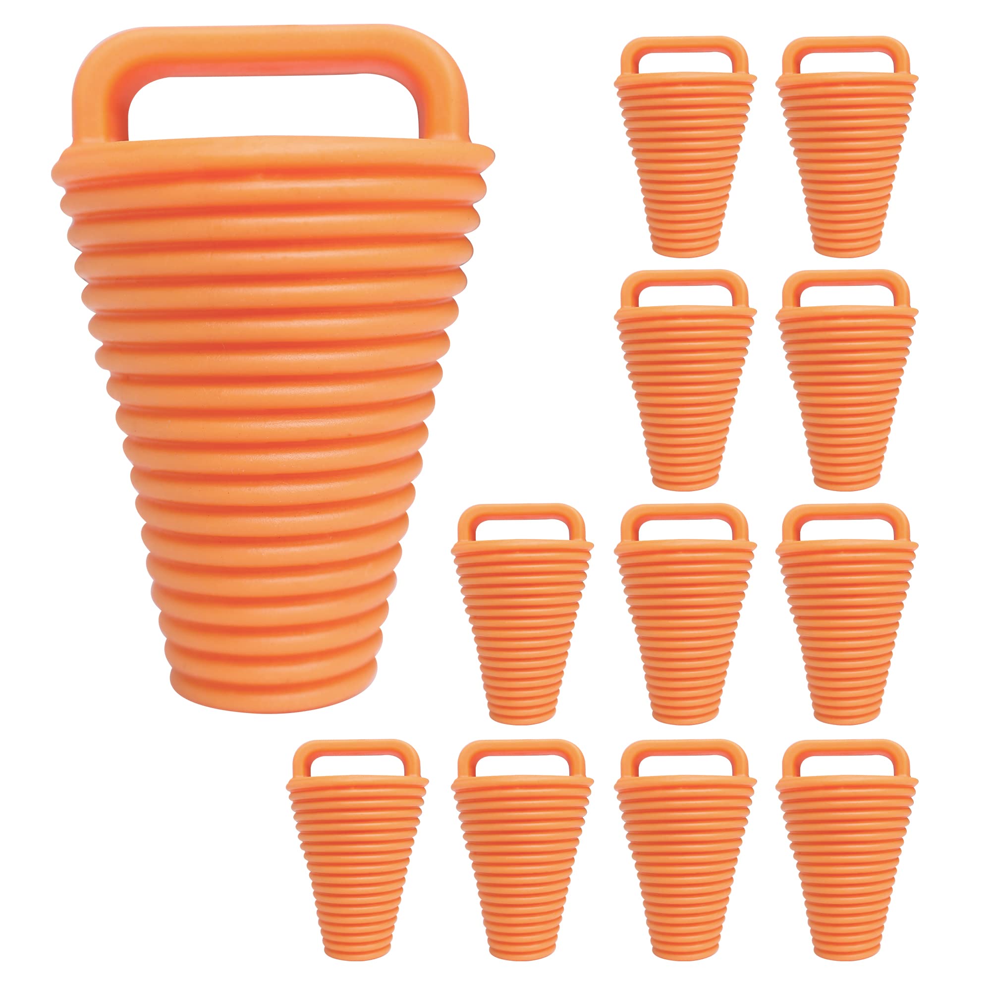 Canalhout 12 Pieces Kayak Scupper Plug Kit Tpe Scupper Plugs Drain Holes Stopper Bung With Handle (Coral-12 Pieces-Small)