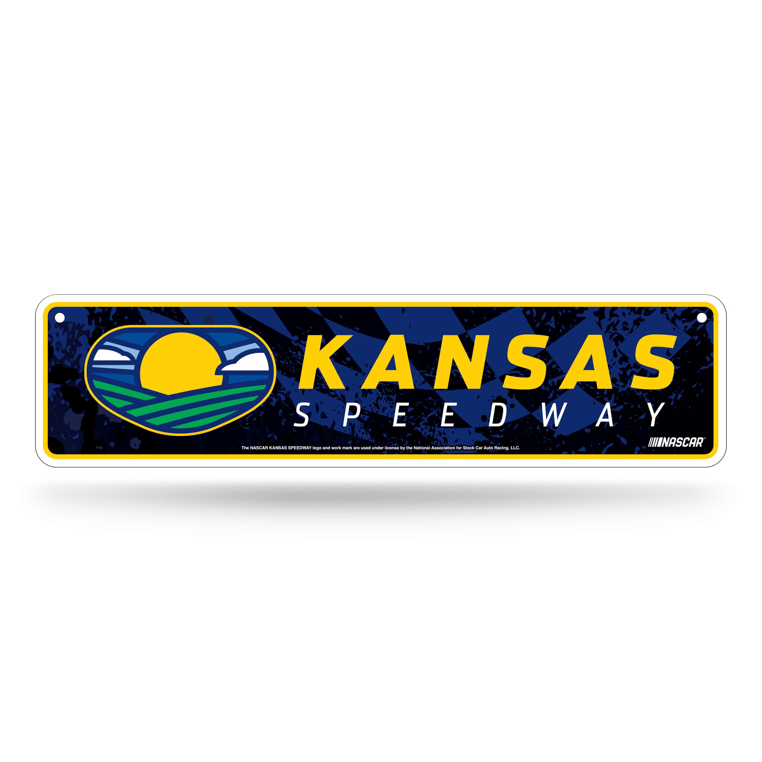 Rico Industries NASCAR Racing Kansas Speedway Metal Street Sign 4 x 15 Home D  cor - Bedroom - Office - Man Cave