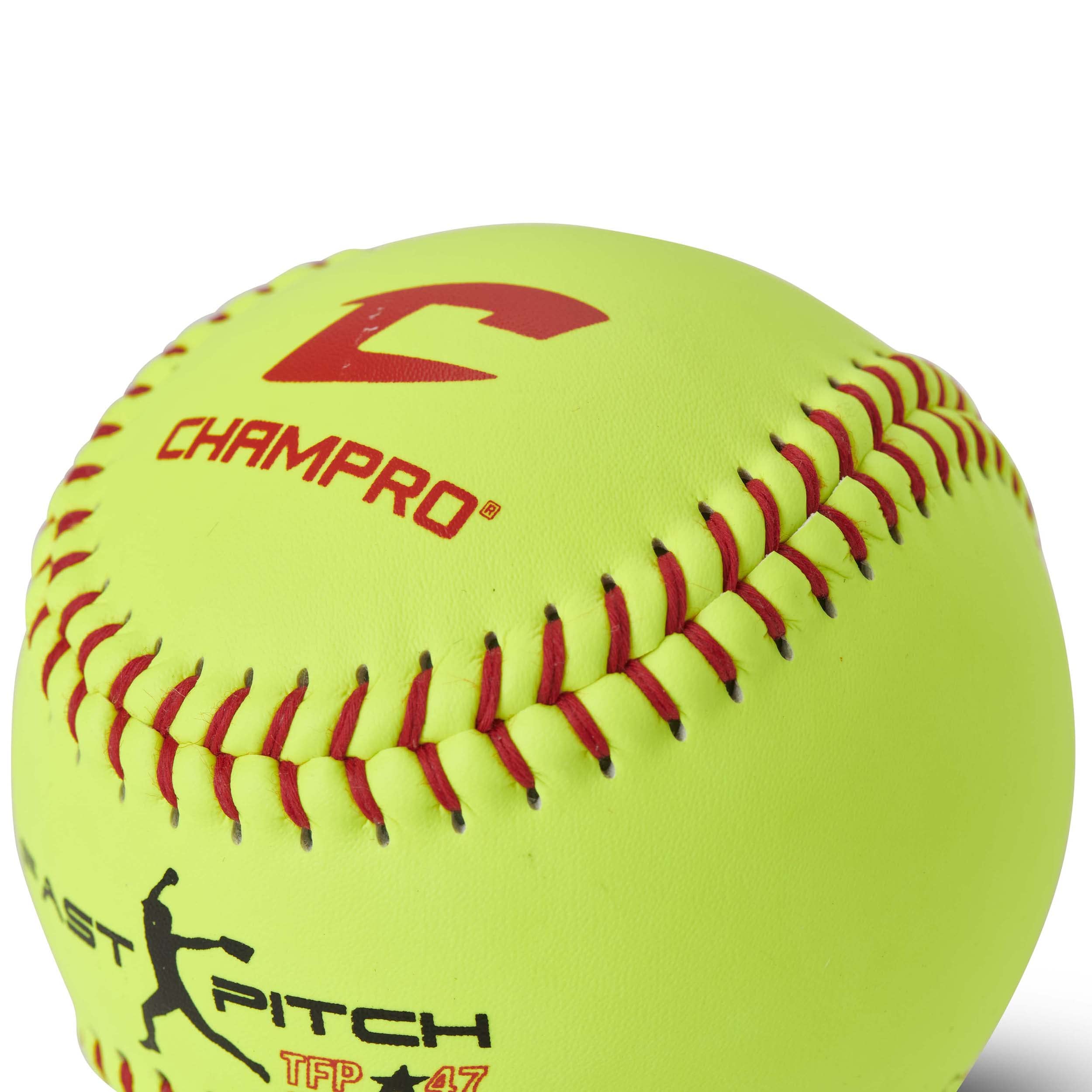 Champro Nfhs Leather Cover, Red Set (Optic Yellow, 12-Inch)
