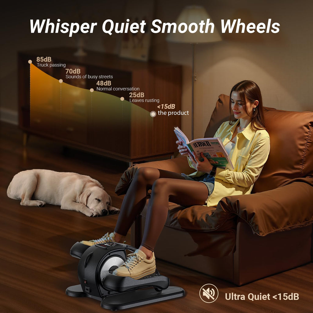 Utryup Under Desk Elliptical Machine, Electric Elliptical Machine While Sitting For Seniors With Remote Control, 12-Speed Adjust