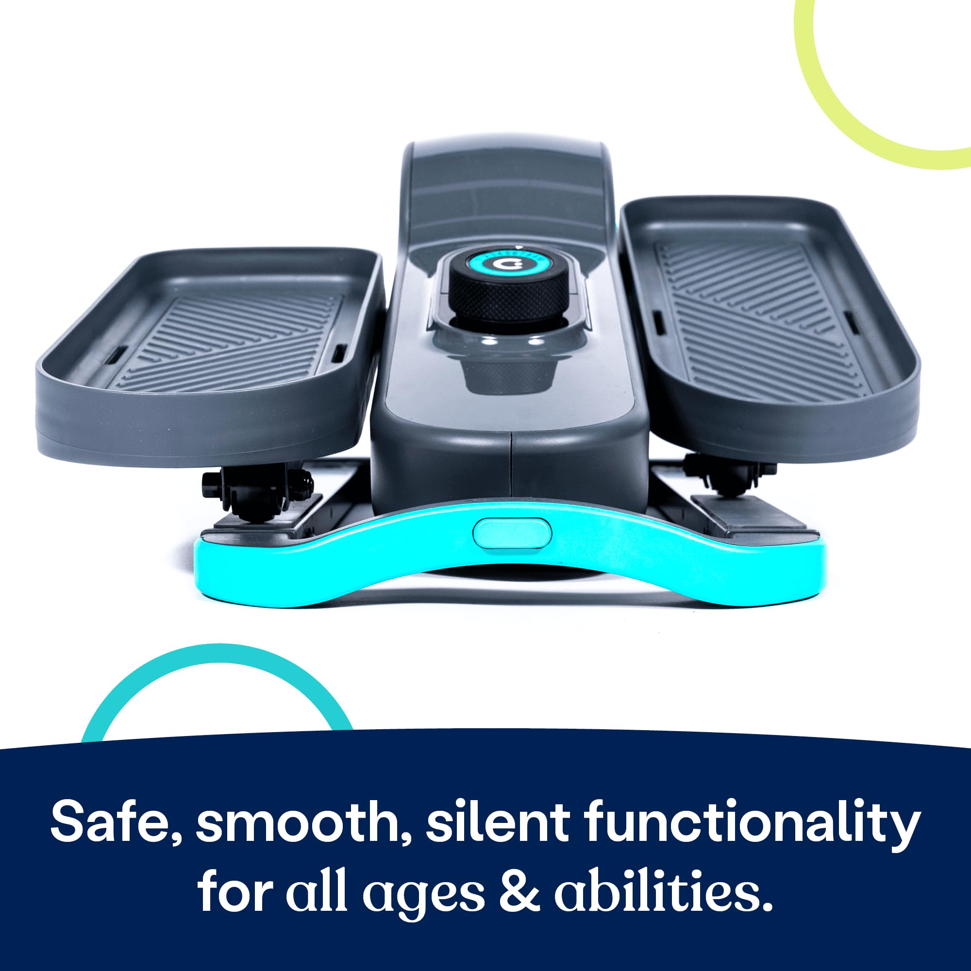 Cubii Go Aqua - Compact Whisper Quiet Under Desk Elliptical With Lcd Monitor, Adjustable Resistance, Portable Design With Telesc