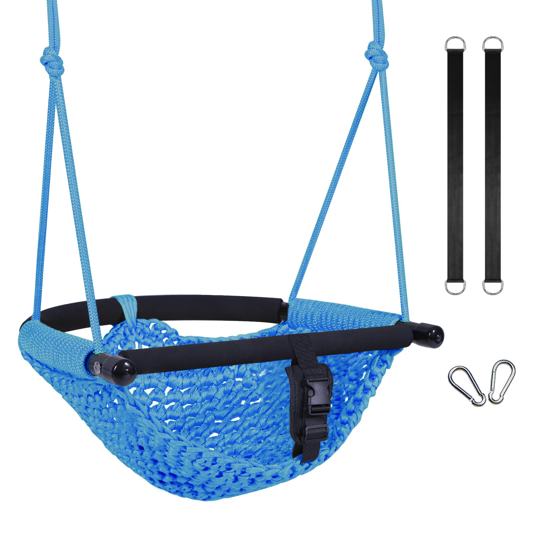 RedSwing Swing Seat with Secure Belt for Kids,Comfortable and Safe Nets Tribe Hand-Knitting Toddler Swing with Adjustable Straps