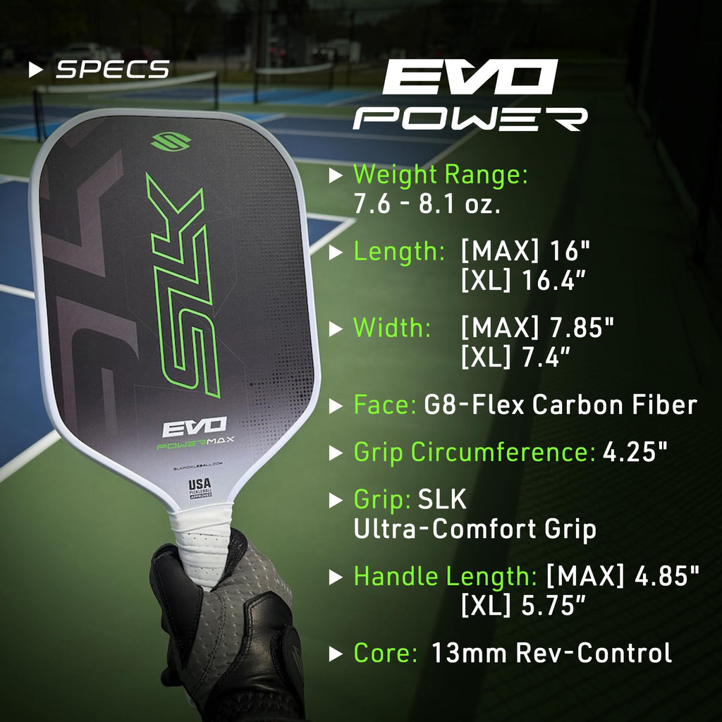 Selkirk Sport Slk Evo Power Max Pickleball Paddle By Selkirk Sport | G9 Power Carbon Fiber Pickleball Paddle With Spinflex Surfa