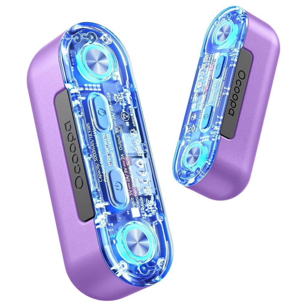 Ocoopa Magnetic Rechargeable Hand Warmers 2 Pack, 18W Fast Charging, 10000Mah Electronic Portable Pocket Heater, Seven-Color Rgb