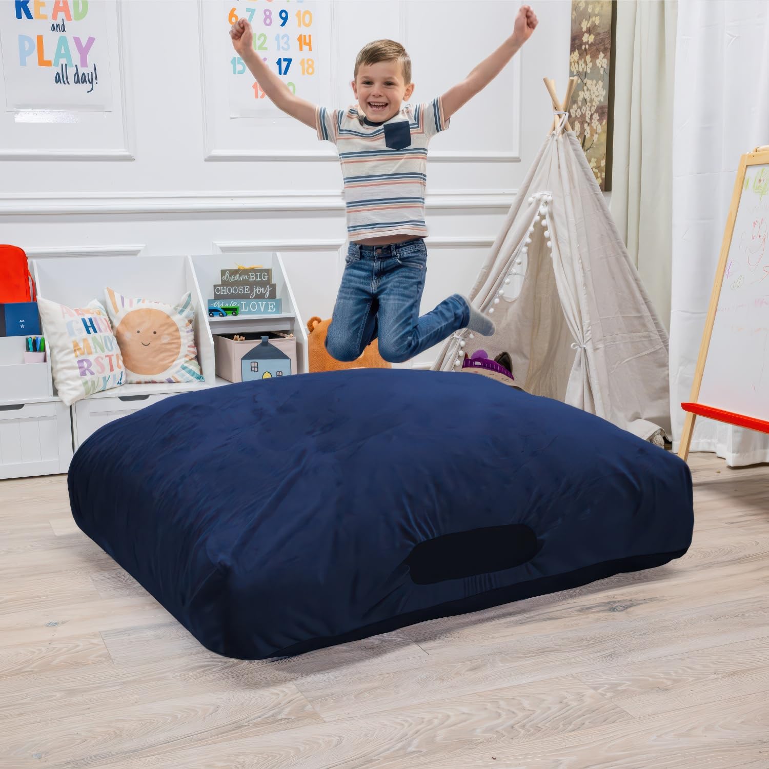 Foamma Crash Pad - (60 X 60) (5 Ft X 5 Ft) - Sensory Crash Pad with Foam Blocks for Autistic Kids, Soft Fabric & Washable Cover 