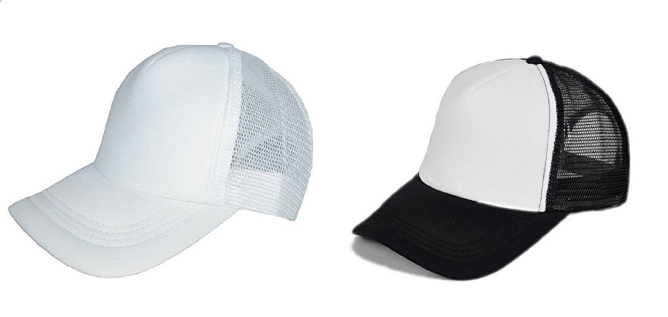 Michelangelo White Half Mesh Cap And Black White Half Net Unisex Cap Combo