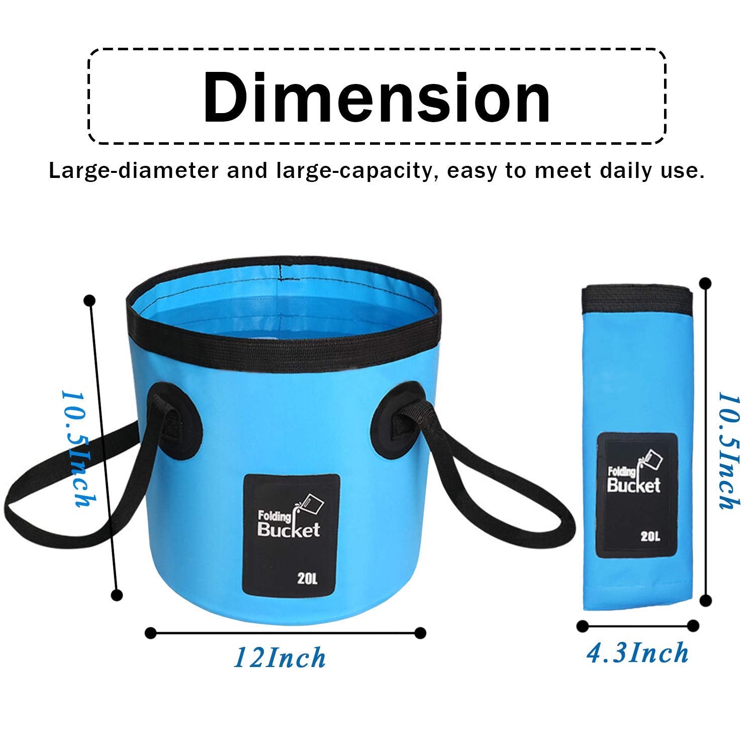 Ainaan Multifunctional Collapsible Portable Travel Outdoor Wash Basin Folding Bucket Water Storage Bag For Camping Hiking Travel