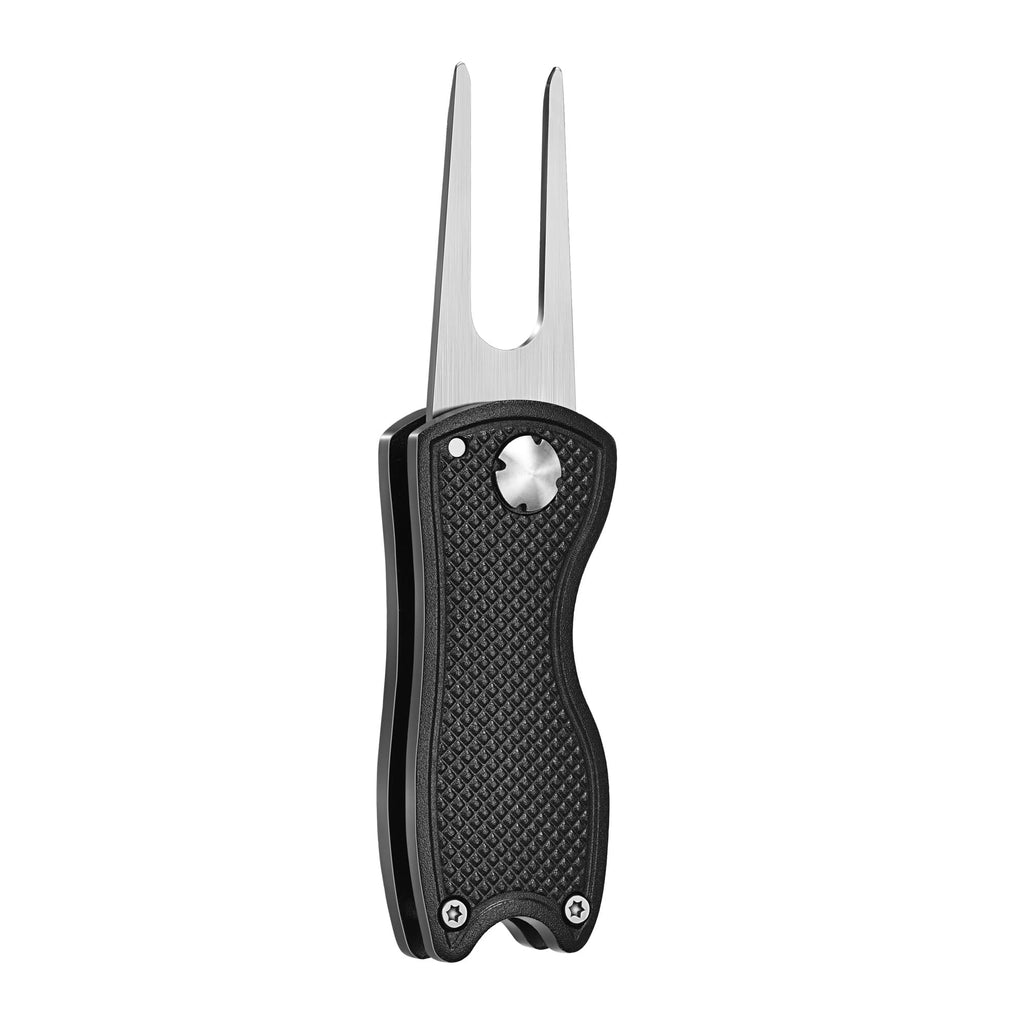 Mile High Life 4 Pack Golf Divot Repair Tool W Magnetic Golf Ball Marker | All Metal Foldable Divot Tool W Pop-Up Button | Golf