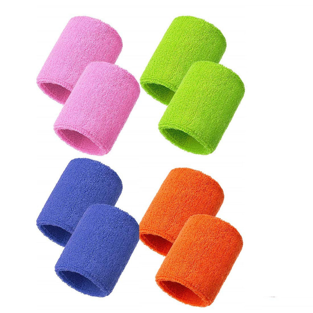 Olirexd 12 Pairs (24 Pcs) Colorful Sports Wristbands Cotton Sweatband Wristbands Wrist Sweatbands Wrist Sweat Bands For For Men