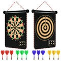 Mixi Magnetic Dart Board For Kids, Outdoor Toys Kids Games Double Sided Dart Board Games Set For Boys With 12 Darts, Best Toys G