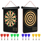 Mixi Magnetic Dart Board For Kids, Outdoor Toys Kids Games Double Sided Dart Board Games Set For Boys With 12 Darts, Best Toys G