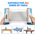 Gse Complete Ping Pong Game Set With Retractable Ping Pong Net & Post, 2 Paddles & 3 Ping Pong Balls. Anywhere To-Go Table Tenni