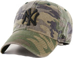 '47 New York Yankees Adjustable Cap Clean Up Mlb, Camo Black, One Size