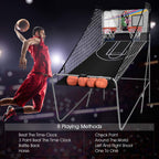 Giantex Foldable Basketball Arcade Game, 8 Game Options, Electronic Double Shot 2 Player W/ 4 Balls And Led Scoring System, Indo
