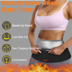huiming Sauna Suit Waist Trimmer for Women Waist Trainer sweat band for stomach Belt Lower Belly Plus Size (Silvery, Large-X-Lar