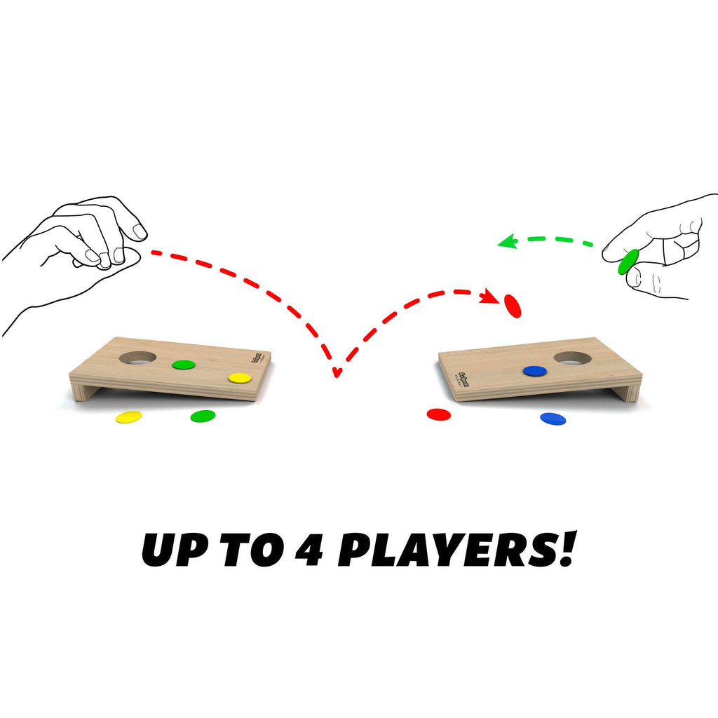 Gosports Coinshot Mini Tabletop Cornhole Game Set - Great Party Game For Travel - For Kids And Adults