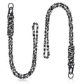Frienda 2 Set Heavy Duty Paracord Lanyard Necklace Whistles Strap Braided 550 Keychain Lanyard for Outdoor Activities (Black, Wh