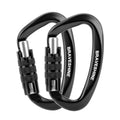 Heavy Duty Carabiner Clips 12Kn Aluminum D Ring Auto Locking Caribeaner Hooks