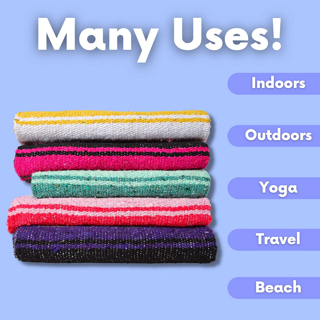 El Paso Designs Mexican Yoga Blanket  Colorful Falsa Serape  Park Blanket, Yoga Towel, Picnic, Beach Blanket, Patio Blanket, Sof