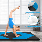 Giantex 4X8X2 Gymnastics Mat, Folding Anti-Tear Gymnastics Panel Mats W/Carrying Handles, Hook And Loop Fastener, Lightweight Tu