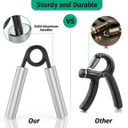 Zeagus Grip Strength Trainer 6 Pack,100Lb-350Lb Metal Hand Grip Strengthener,Non-Slip Heavy-Duty Forearm Exerciser,Hand Gripper
