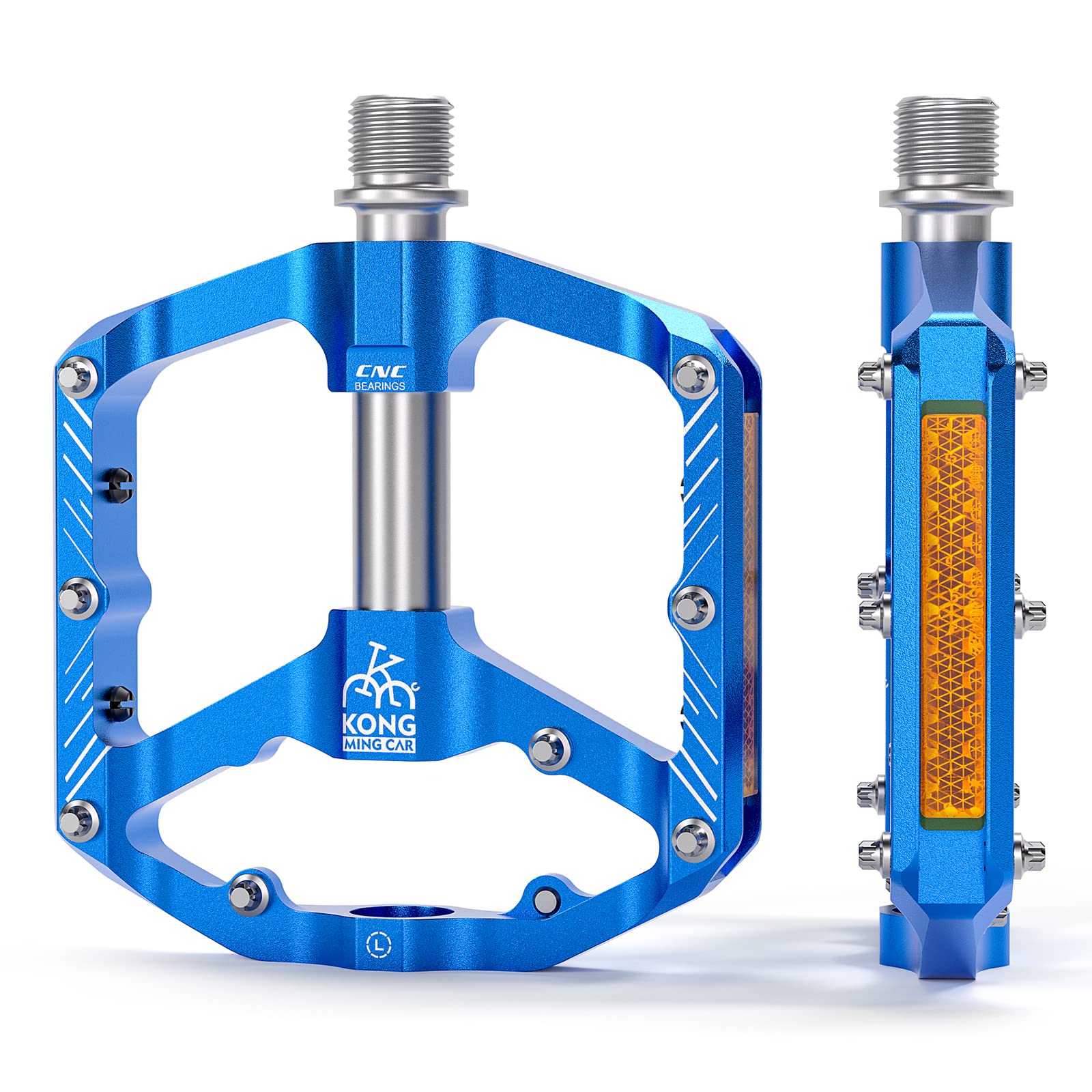 Mountain Bike Pedals with 3 Seal Bearing - 9/16 MTB Pedals Platform Lightweight - Non-Slip Bicycle Pedals for BMX MTB