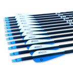 Tiger Archery 30Inch Carbon Arrow Practice Hunting Arrows With Removable Tips For Compound & Recurve Bow(Pack Of 12) (Blue White