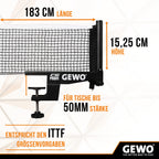 Gewo Cs Profi Table Tennis Net - Professional Table Tennis Net For Table Tennis Table - Solid Metal Set With Height Adjustment S