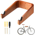 Geelin Wooden Bike Wall Mount Horizontal Bicycle Wall Mount Rack with Scratch-resistant Padding Space-saving Storage Hook for Ho