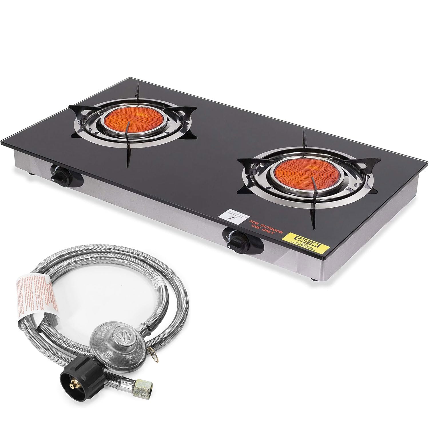 Barton Deluxe Propane Gas Range Stove 2 Burner Cooktop Auto Ignition Outdoor Grill Camping Stoves Station Lpg