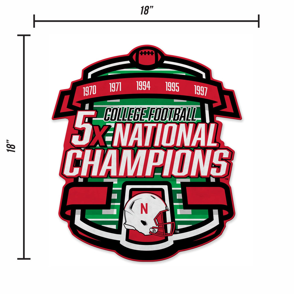 Rico Industries Ncaa Nebraska Cornhuskers Champ Shape Cut Pennant - Home And Living Room D  Cor - Soft Felt Ez To Hang