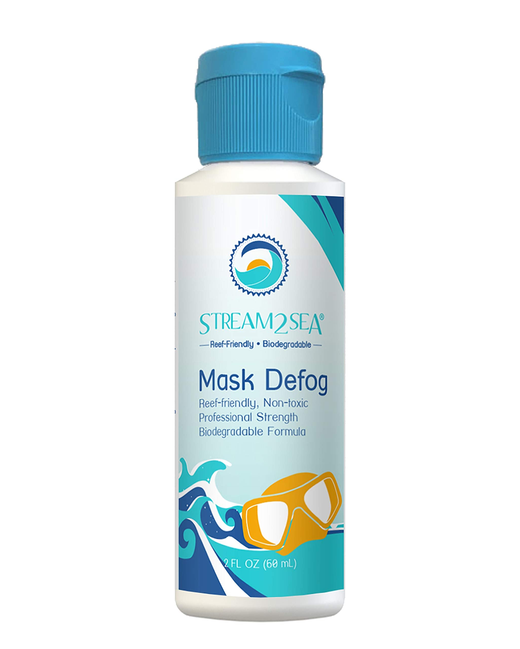 Stream 2 Sea Mask Defog, Reef Friendly Defogger Coating Anti Fog Mask For Glasses, Snorkel Mask, Scuba Divers, Ski Goggles And S