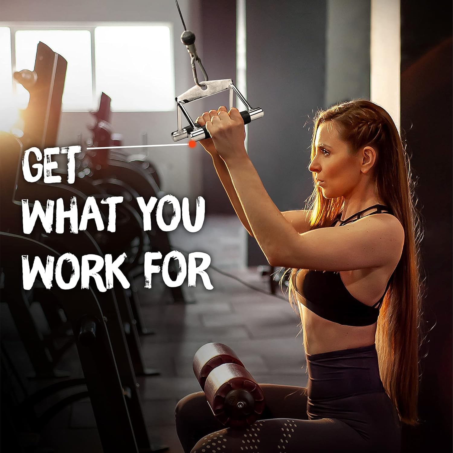 Yes4All Rubber Rotating Double D Row Handle Cable Attachment For Weight Workout, Cable Machine Accessories For Home Gym