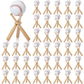 Mudder 40 Pack Baseball Stand Baseball Holders Balls Display Wooden Display Stand Holder Centerpieces for Tables for Sports Love