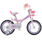Royalbaby Jenny Princess 14'' Kids Bike With Enclosed Chain Guard, Training Wheels, Basket, Bell & Tool Kit For Ages 3 To 5, Pin