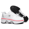 Pairobin 2-In-1 Inline Roller Skates Shoes With Retractable 4 Wheels & Pop-Out Deformation Sneakers Outdoor Sports Skating Shoes