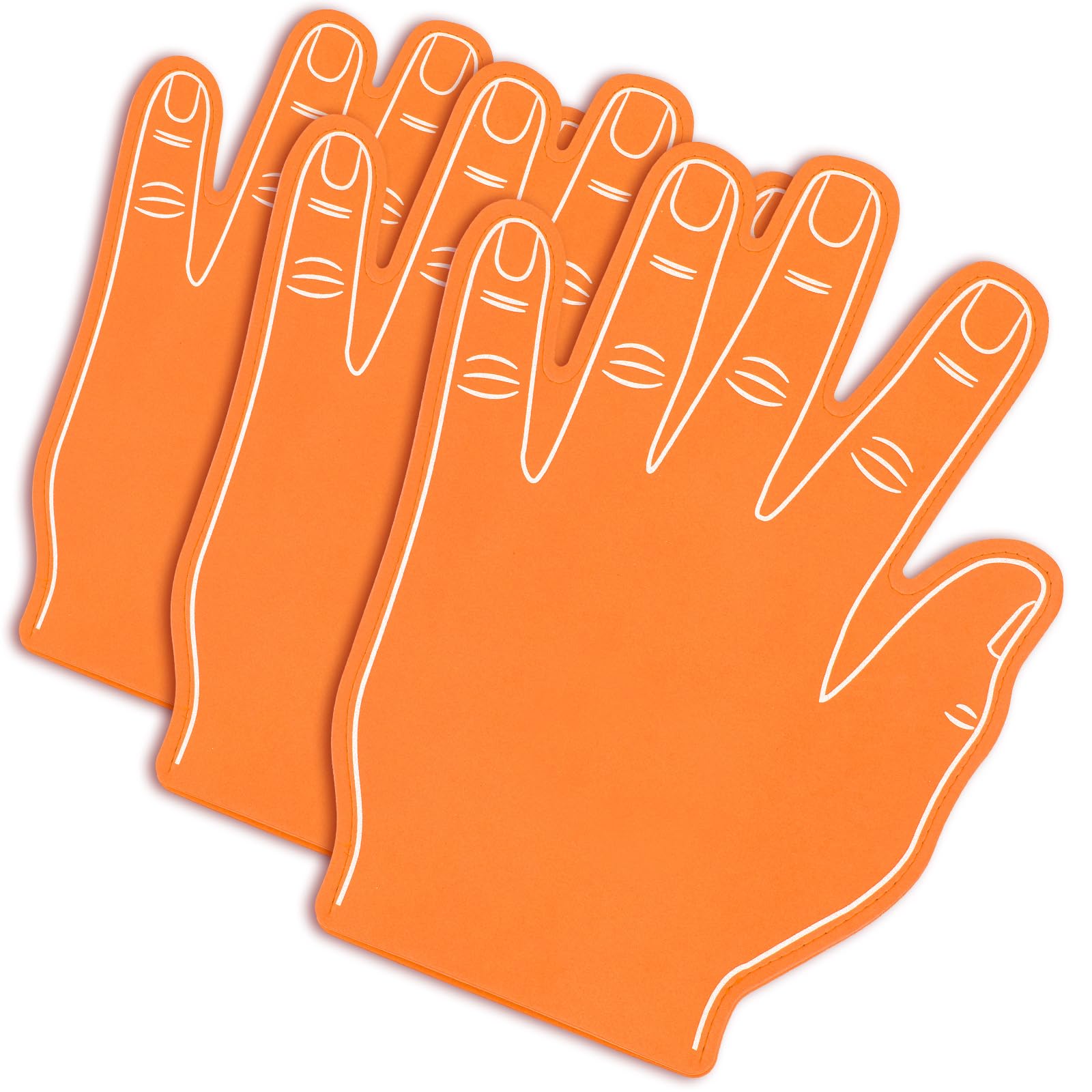 Sotiff 3 Pcs 16 Inches Giant Foam Hand High Five Finger Cheerleading Fan Finger Foam Hand Pompom for Sports Events Games Celebra